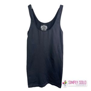 Sugarlips Womens Tank Top Sleeveless Black Stretch Scoop Neck Shaper Fit Most OS